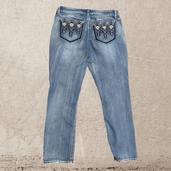 New Directions Blue Straight Leg Jeans Classic Fit - Picture 2 of 4